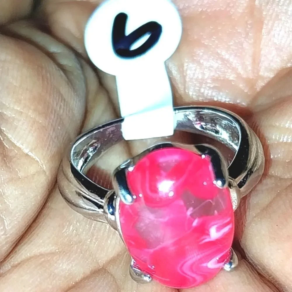 Vintage natural stone ring for women sz 6